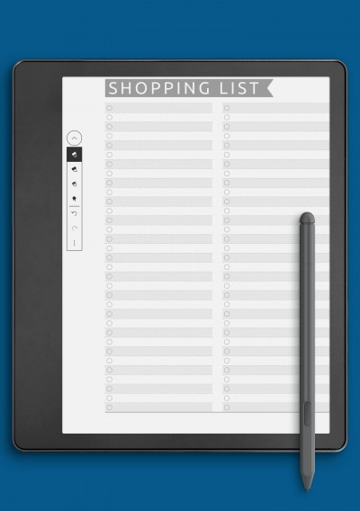 Kindle Scribe Shopping List Template - Casual Style