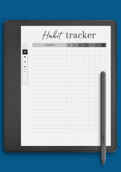 Simple Habit Tracker Template for Kindle Scribe