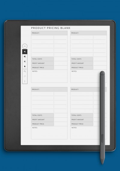 Kindle Scribe Simple Product Pricing Blank Template