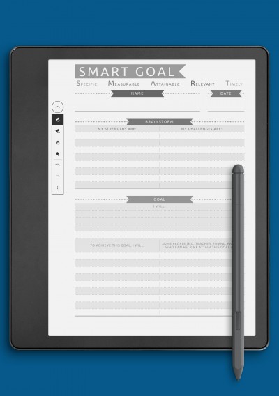 SMART Goal Template - Casual Style for Kindle Scribe