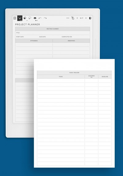 Two Page Project Planner Template for Supernote A6X