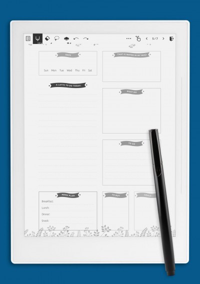 Supernote A5X Undated Daily Planner Template