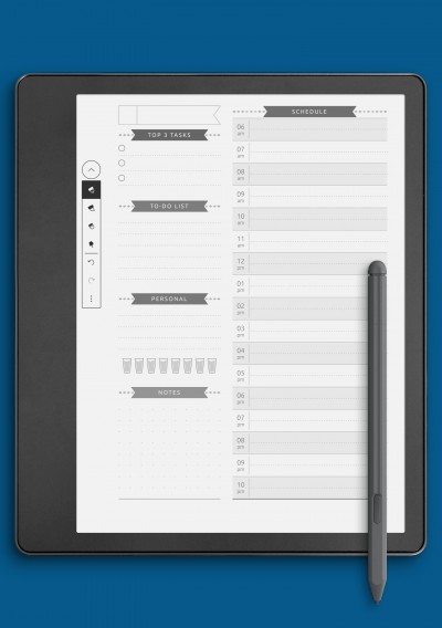 Kindle Scribe Undated Daily Planner Template - Casual Style 
