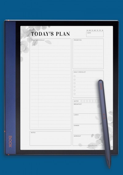 BOOX Tab Undated Planner Template with Daily Checklist