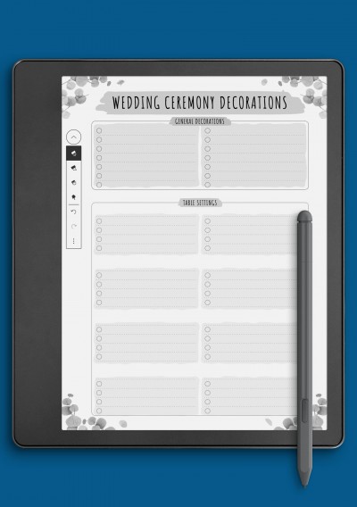 Kindle Scribe Wedding Ceremony Decorations Template - Floral