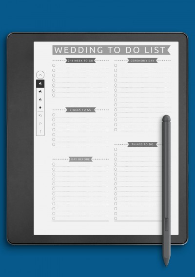 Wedding To Do List  - Casual Template for Kindle Scribe