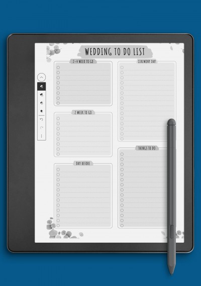 Wedding To Do List - Floral Template for Kindle Scribe