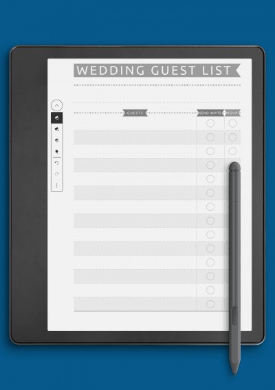 Wedding Guest List - Casual Style Template for Kindle Scribe