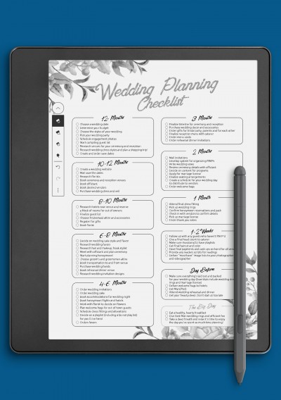 Wedding Planning Checklist - Eco Style Template for Kindle Scribe