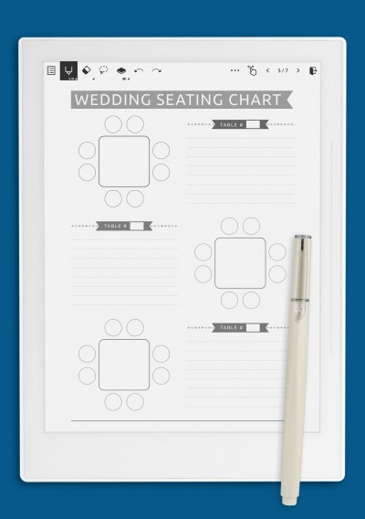 Wedding Seating Chart - Casual Template for Supernote