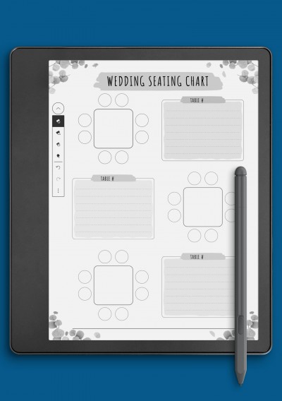 Wedding Seating Chart - Floral Template for Kindle Scribe