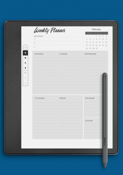 Week Plan Template for Kindle Scribe