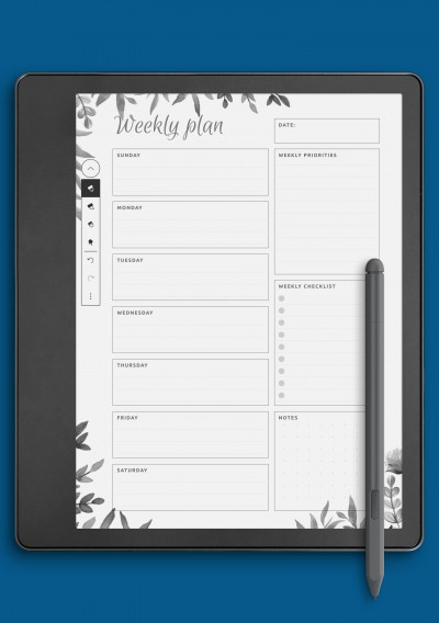 Weekly Plan &amp; Checklist Template for Kindle Scribe