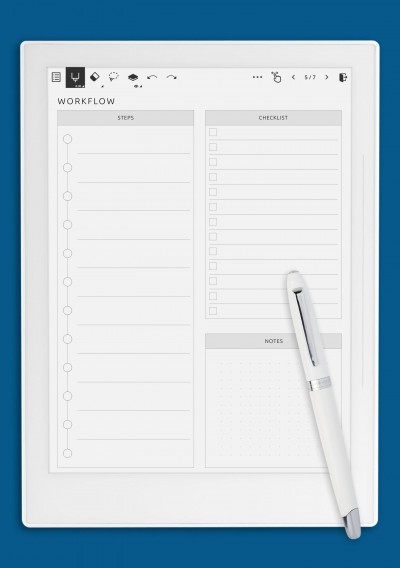 Supernote A6X Workflow Tracker Template