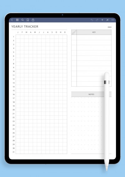 GoodNotes Yearly Tracker for iPad