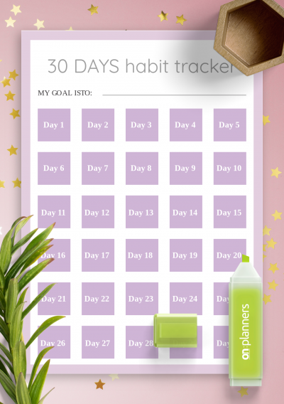 Download 30 Days Habit Tracker Template