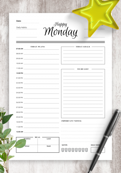 Download 7 Happy Days planner template