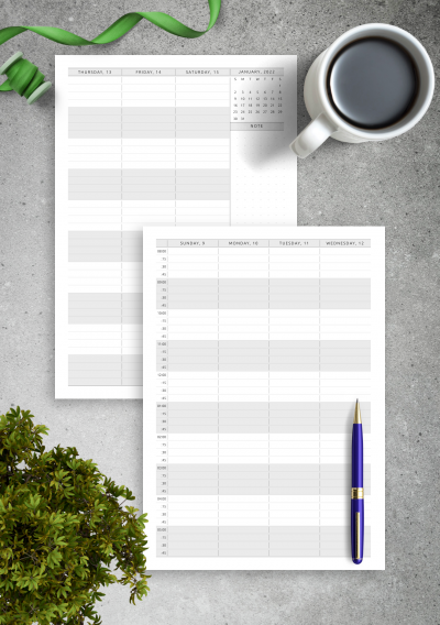 Download Appointment Calendar Template - Vertical Two Page Layout