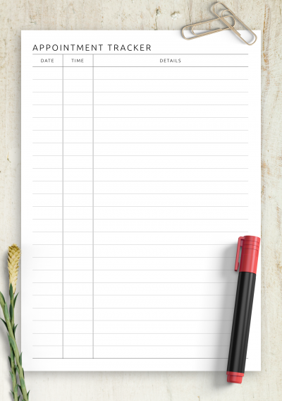 Download Appointment Tracker Template
