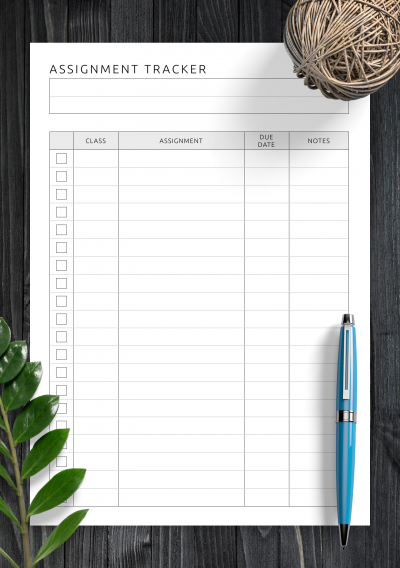 Download Assignment Tracker Template