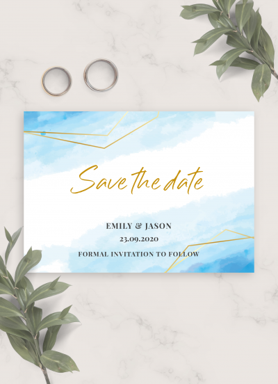 Download Blue Sky Winter Wedding Save The Date Card