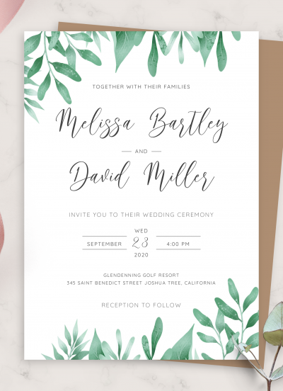 Download Botanical Floral Wedding Invitation