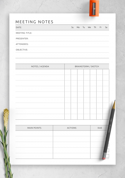 Download Business Meeting Notes Template