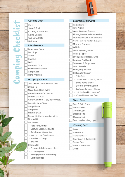 Download Camping Checklist Template