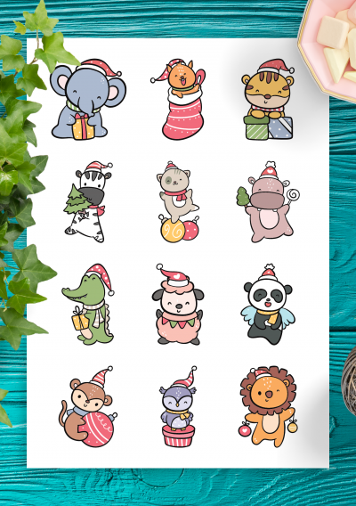 Download Christmas Animals Sticker pack 2