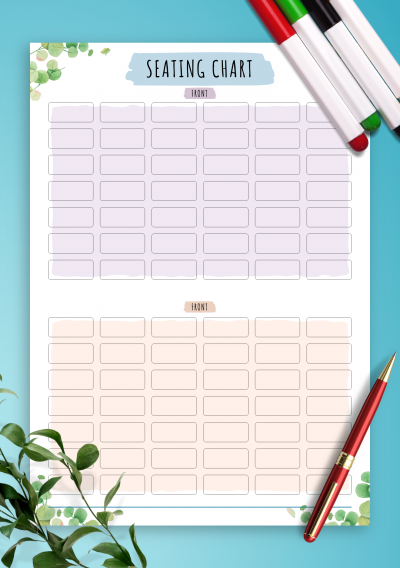 Download Class Attendance & Seating Chart - Floral Style