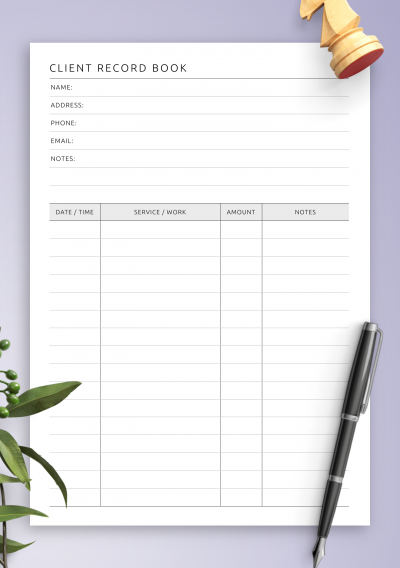 Download Client Record Book Template