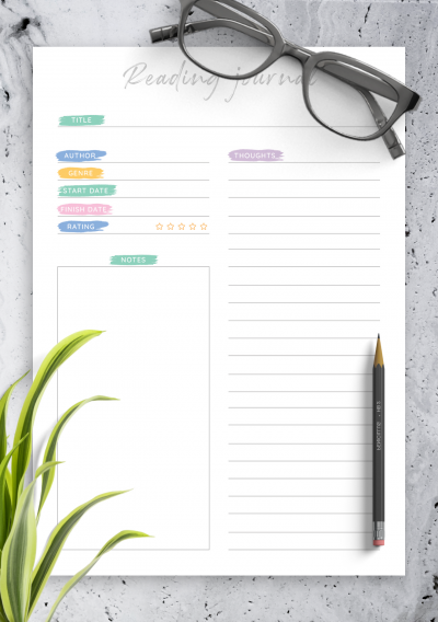 Download Colored Reading Journal Template