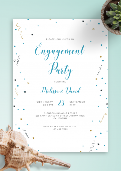 Download Confetti Engagement Party Invitation
