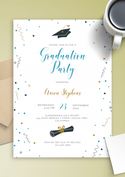 Download Confetti Graduation Invitation