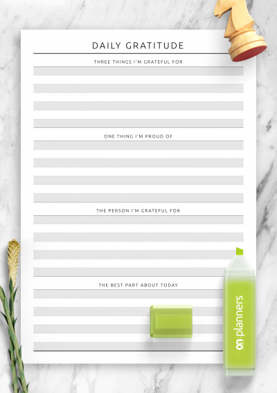 Download Daily Gratitude Template