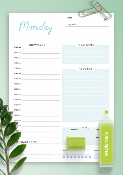 Download Daily Hourly Schedule and To Do List Template