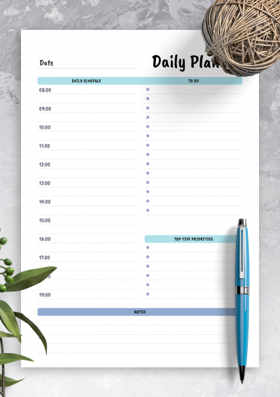 Download Daily Organizer Template