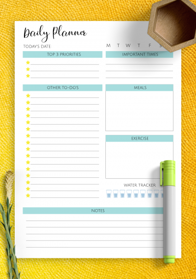 Download Daily Plan Template