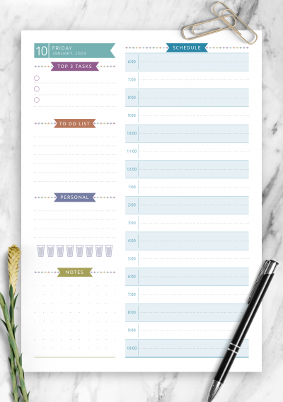 Download Dated Daily Planner - Casual Style