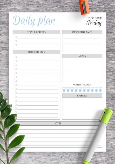 Download Dated Daily Planner with To Do List
