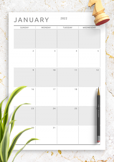 Download Dated Monthly Calendar - Original Style