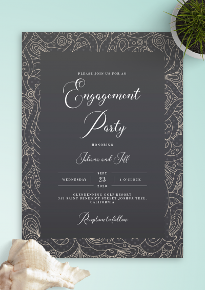 Download Fancy Pattern Engagement Party Invitation