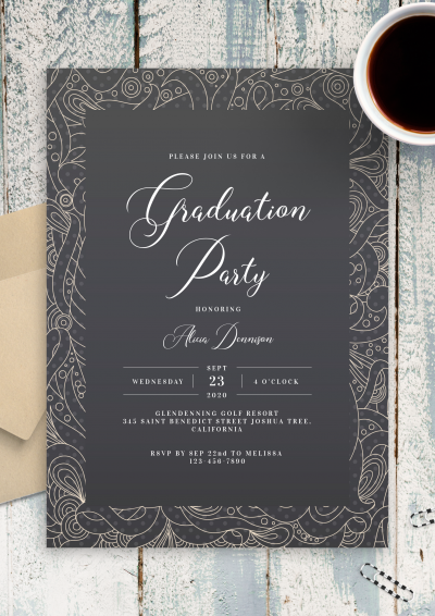 Download Fancy Pattern Graduation Invitation