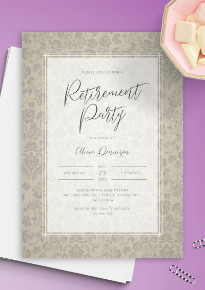 Download Floral Vintage Retirement Party Invitation