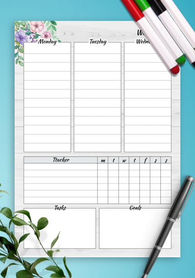 Download Floral weekly planner