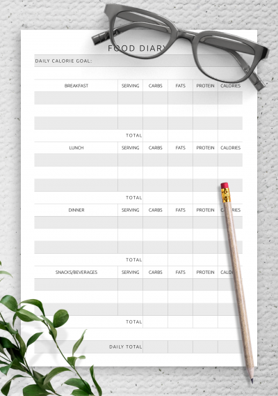 Download Food Diary Template