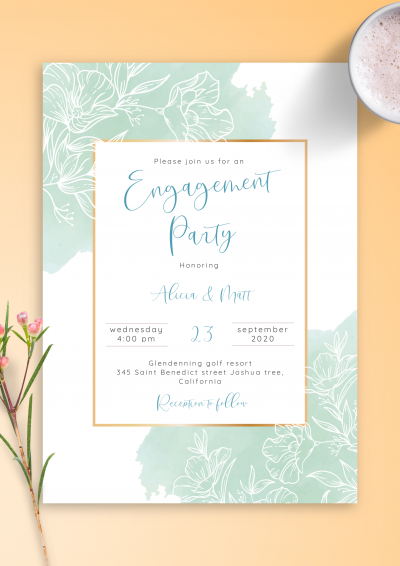 Download Gentle Floral Engagement Party Invitation
