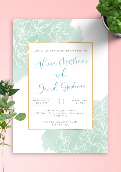 Download Gentle Floral Rehearsal Dinner Invitation