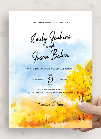 Download Golden Fall Wedding Invitation