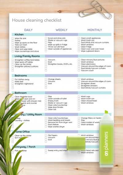 Download House Cleaning Checklist Template